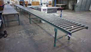 * Warehouse Roller Conveyor 700mm wide x 12000mm approx long and similar Roller Conveyor 9000mm