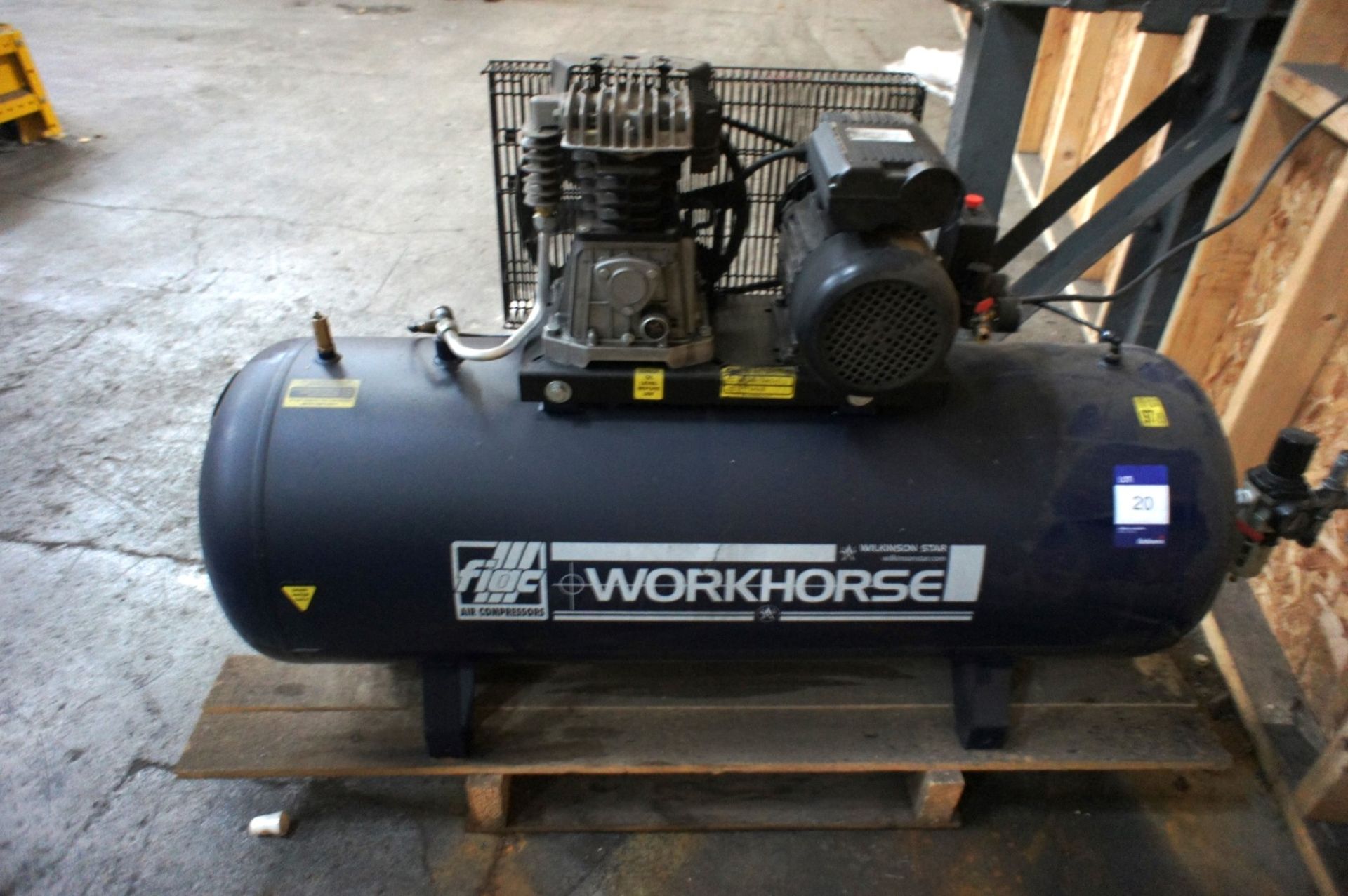 * Wilkinson Star Fiac MEC90 2.2kW 240V Air Compressor. Please note there is a £5 plus VAT Lift Out