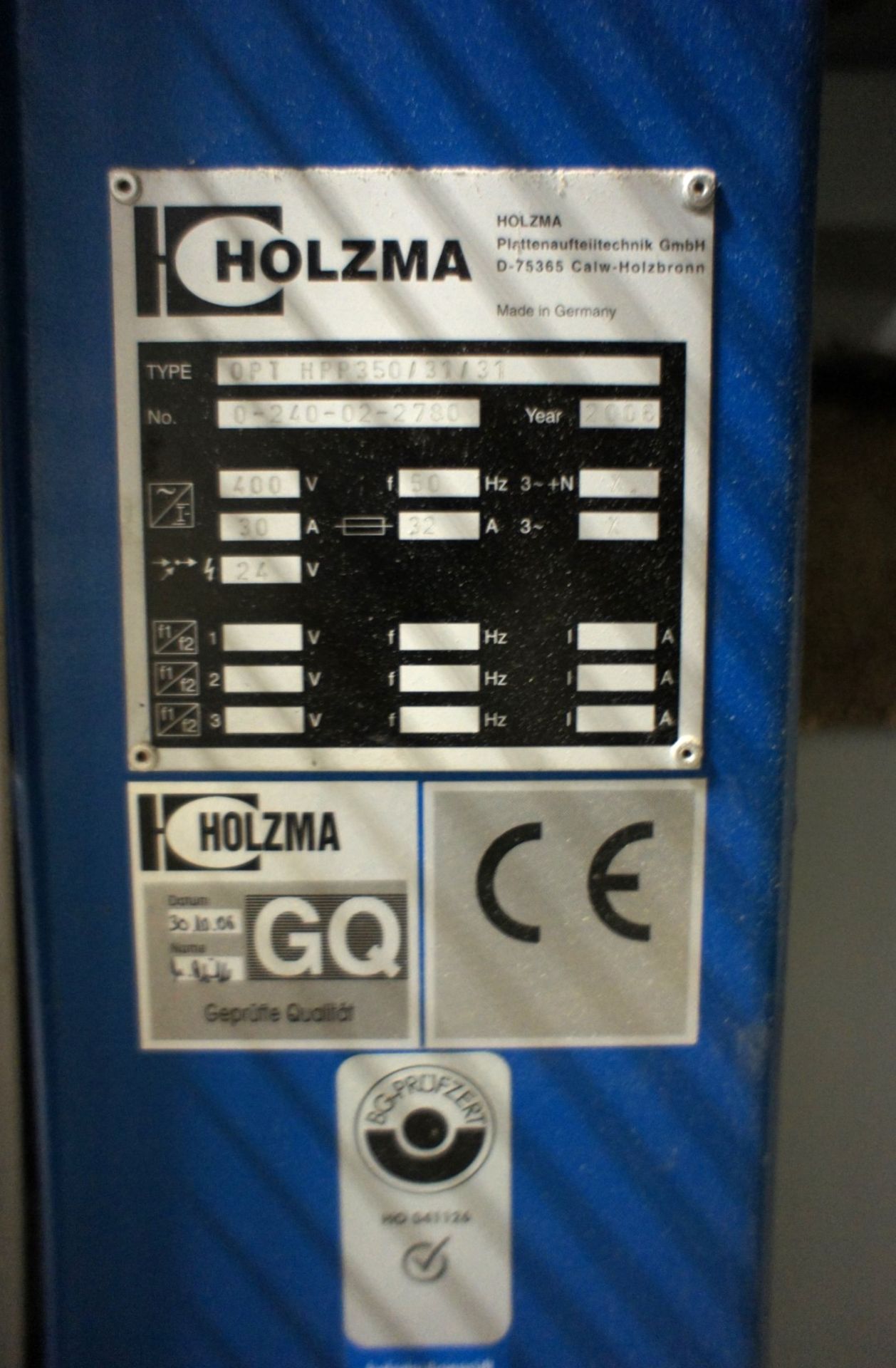 * Holzma Optimat OPT HPP350/31/31; serial 240-82-2780 Front Loading Saw; YOM 2006 with extraction - Image 12 of 15