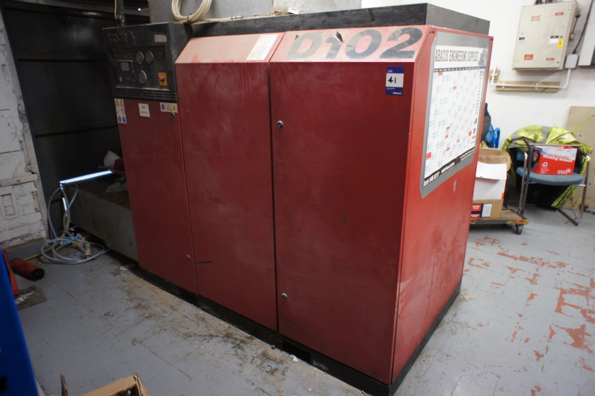 * EcoAir D102 packaged air compressor. Serial No 1090277, YOM 1997. 10Bars operating pressure. Hours