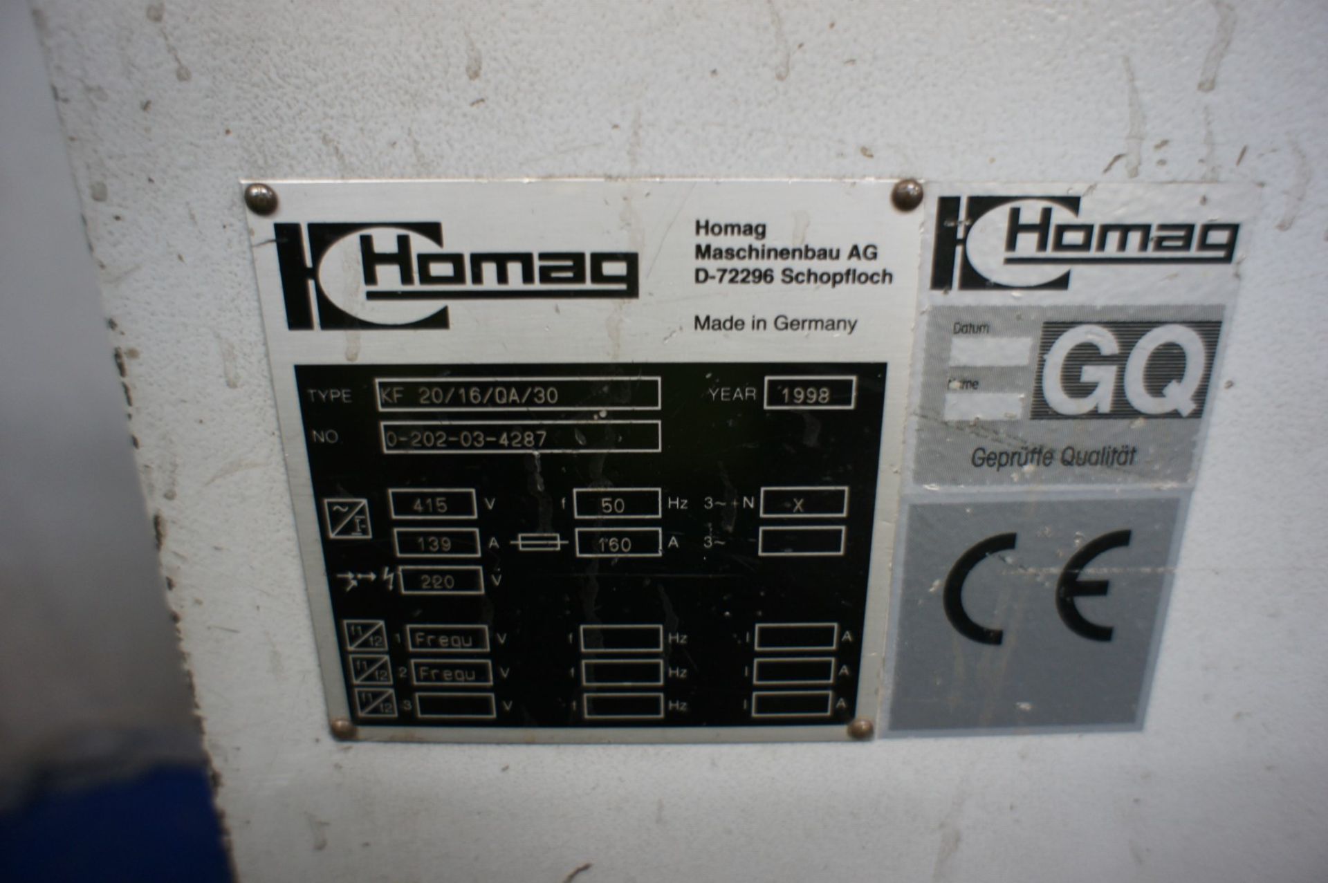 * Homag KF 20/16/QA/30 serial No 0-202-03-4287 Double Sided Edgebander YOM 1998. Please note there - Image 21 of 22