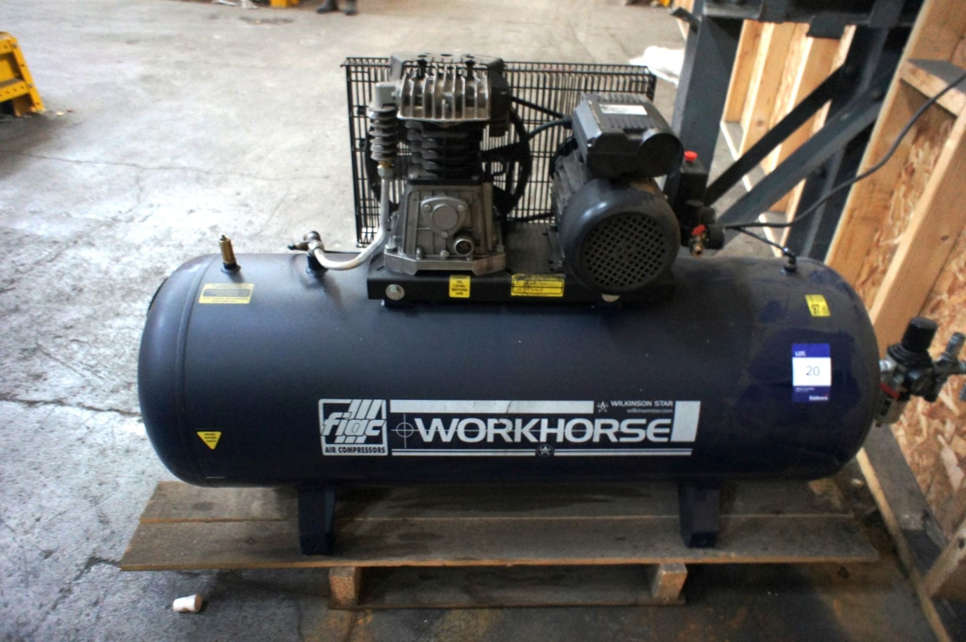 * Wilkinson Star Fiac MEC90 2.2kW 240V Air Compressor. Please note there is a £5 plus VAT Lift Out - Image 3 of 3