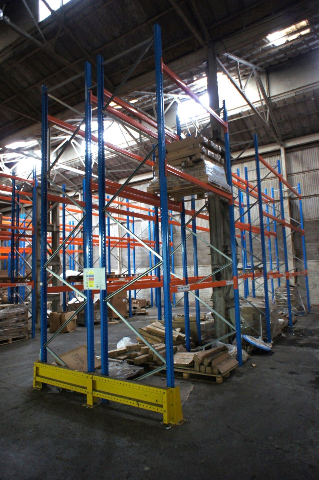 * 6 Bays H Slow 12 Pallet Racking comprising 9 x 5000mm uprights, 24 x 3300mm cross beams and 12 x