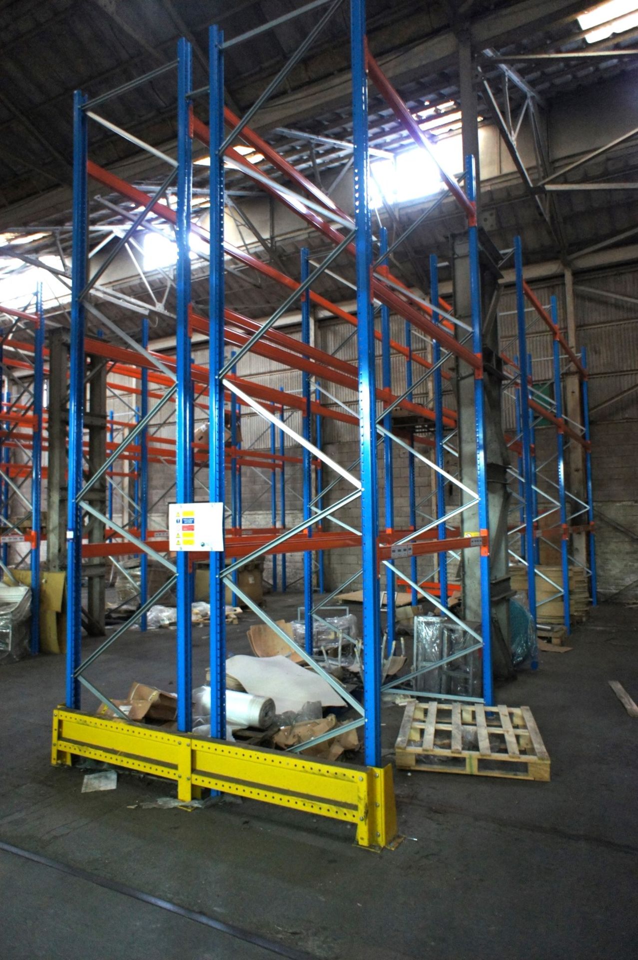 * 6 Bays H Slow 12 Pallet Racking comprising 9 x 5000mm uprights, 24 x 3300mm cross beams and 12 x