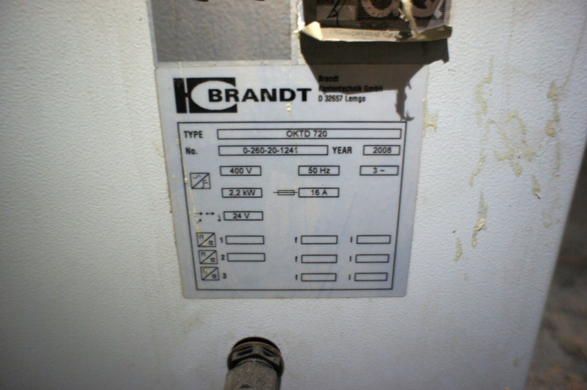 * Brandt Optimat OKTD720 serial No 0-260-20-1241 Profile Edging Machine YOM 2008. Please note - Image 8 of 8