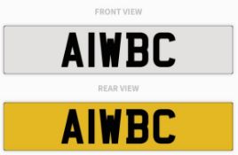 Registration Number A1WBC. A Transfer Fee of £80 is payable on top of a winning auction bid by the