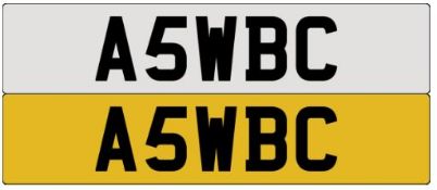 Registration Number A5WBC. A Transfer Fee of £80 is payable on top of a winning auction bid by the