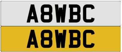 Registration Number A8WBC.A Transfer Fee of £80 is payable on top of a winning auction bid by the