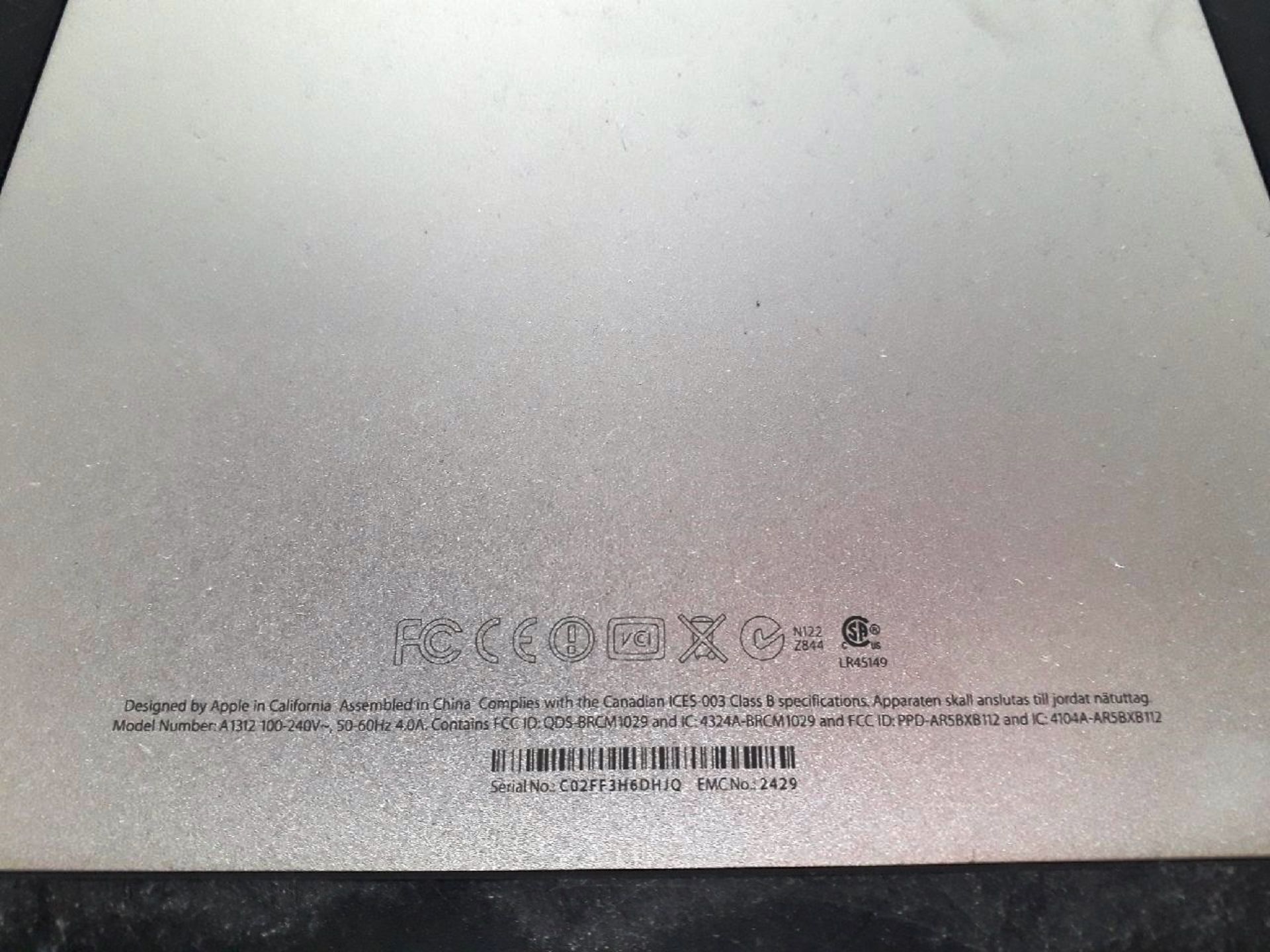 Apple Imac Model A312, serial Number: CO2FF3H6DHJQ - Image 2 of 2