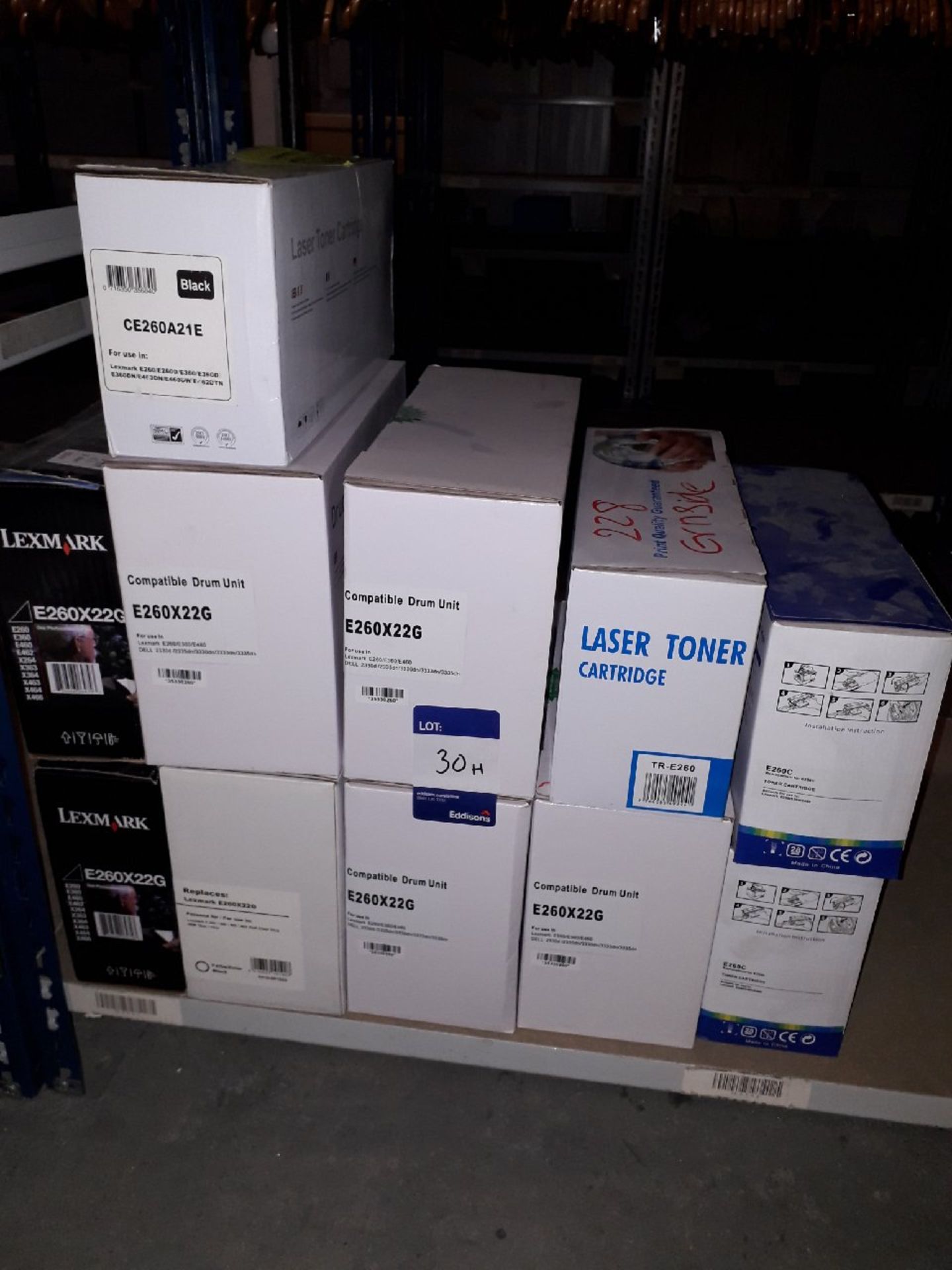 Approximately 11 Lexmark E260 toner cartridges