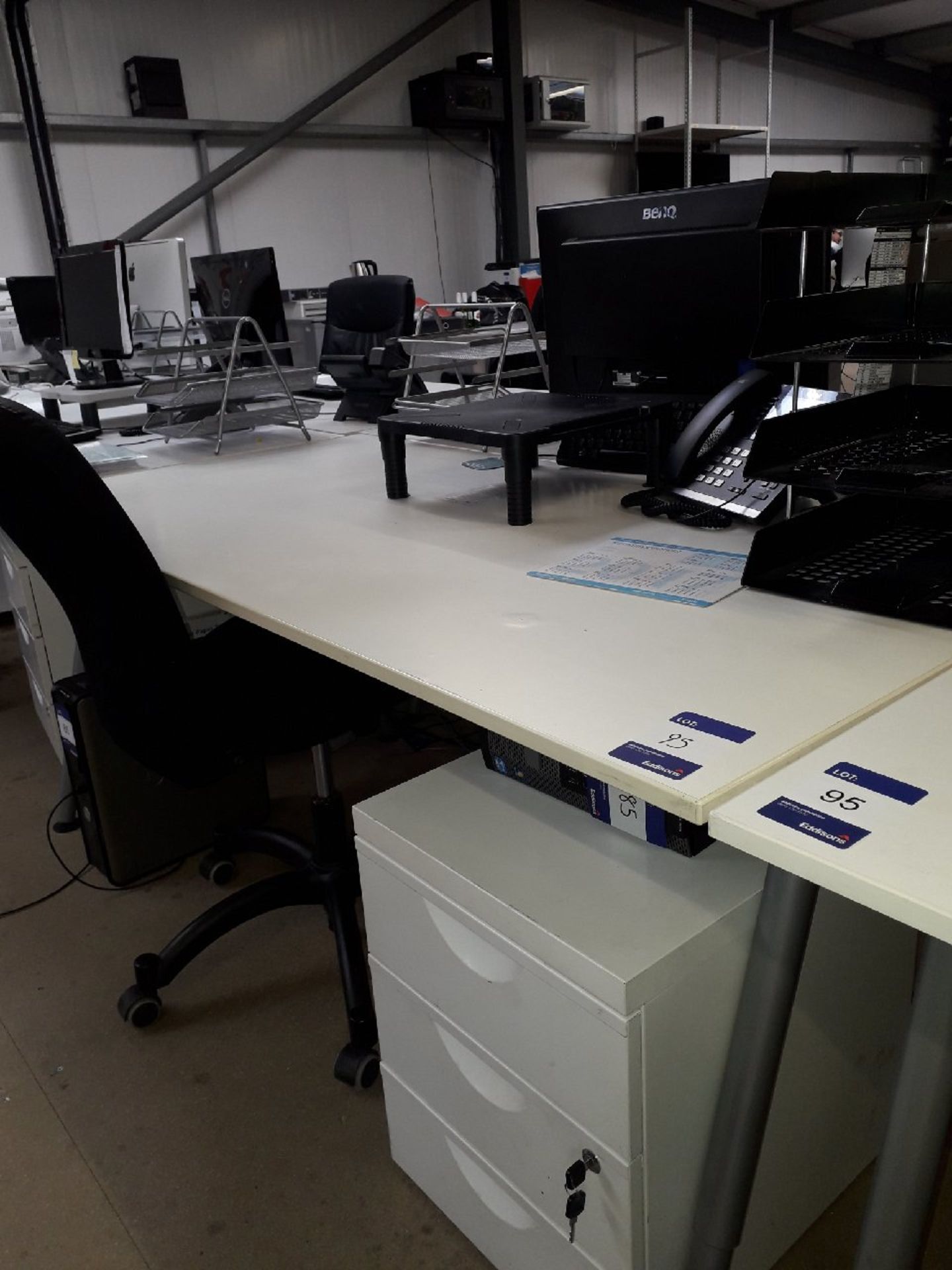 4 desks 1600 x 800 to include pedestals, chairs and desk furniture (excludes PC's and telephones)