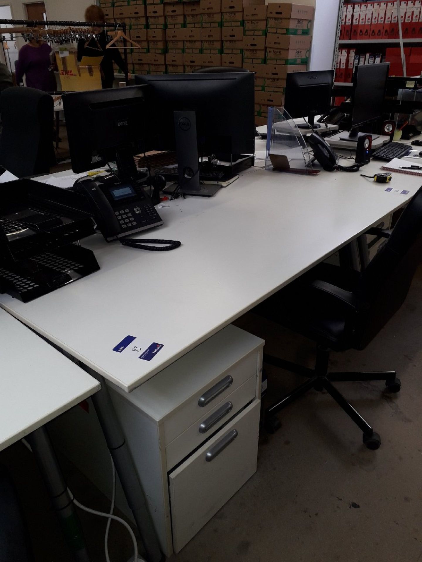 5 desks 1600 x 800 to include pedestals, chairs and desk furniture (excludes PC's and telephones)