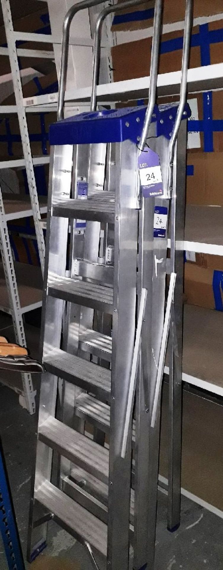 A pair of 5-rung aluminium ladders