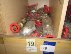 300 1331 35mm Brass CxC BS Gate Valve with Red Handle