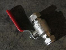 100 1267 15mm CxC Full Bore Lever Valve with Red Handle