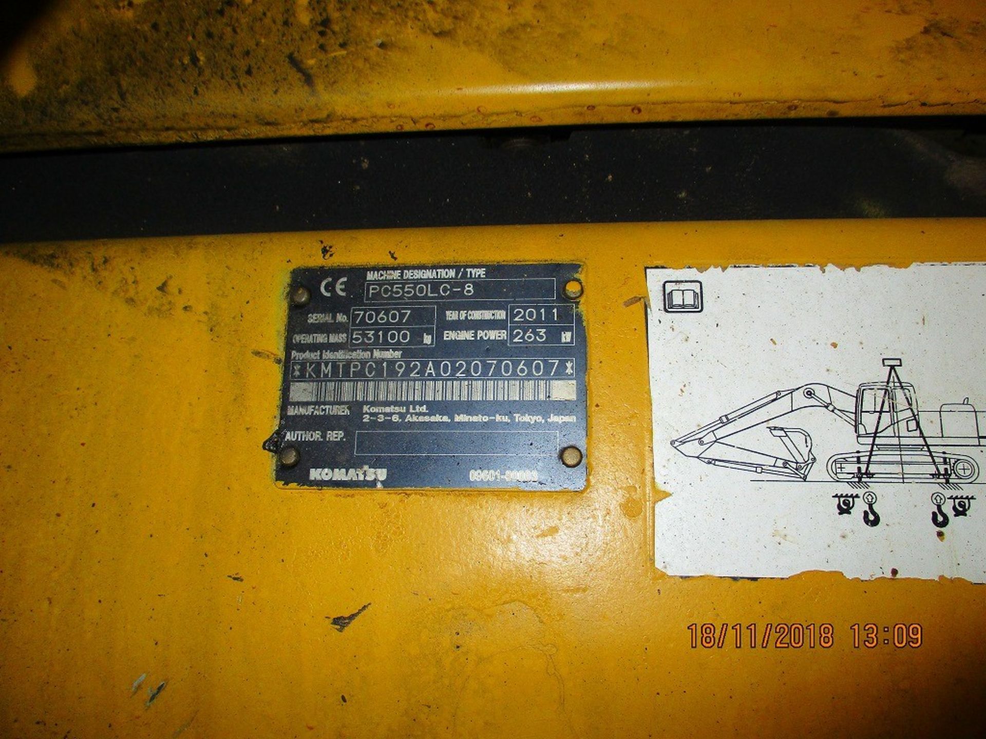 Komatsu PC550LC-8 Tracked Excavator - Image 8 of 10