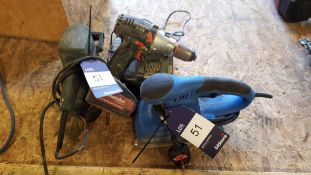 Draper sander, Metabo cordless drill, and Bosch sander