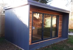 14ft x 10ft Modern garden studio, with internal lining and rubber roof. RRP £8,830. *Purchaser