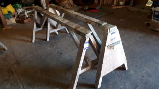 Pair of wooden trestles