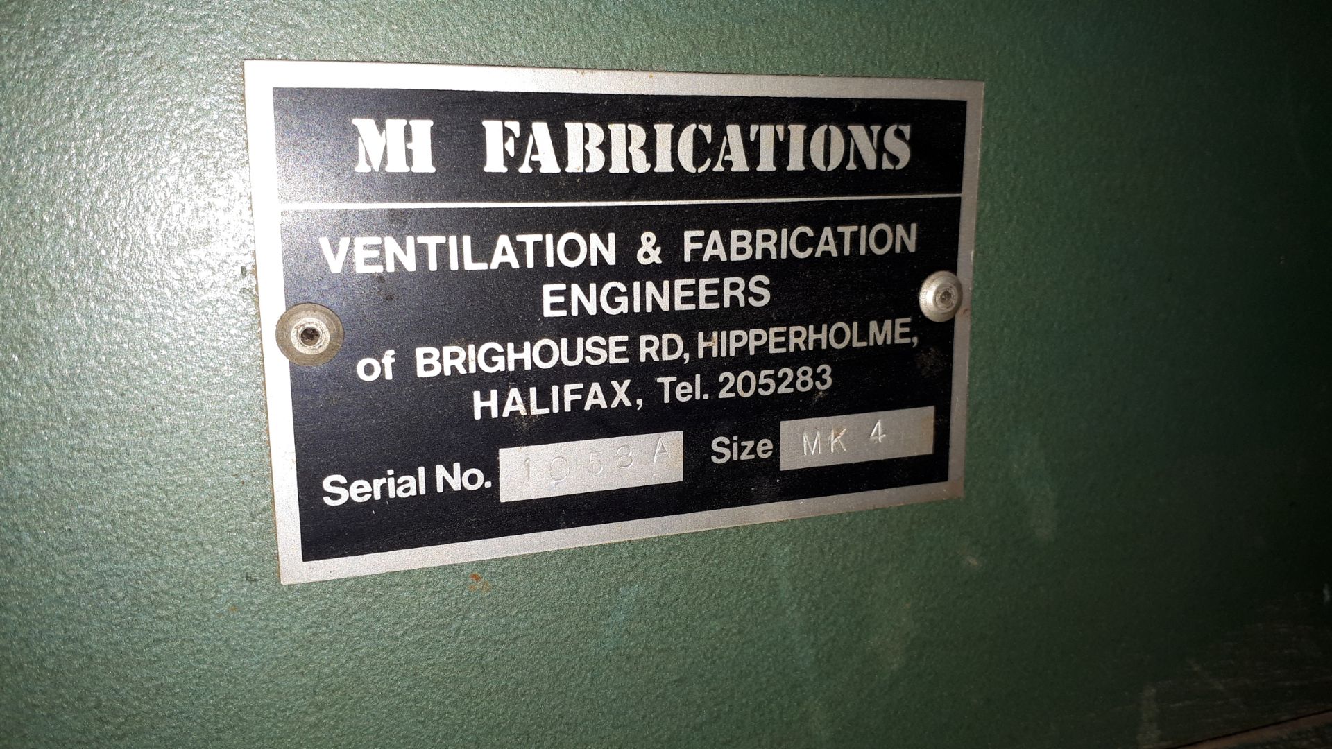 MH Fabrications 4 bag dust extractor, Serial number 1058A. *To be disconnected by qualified - Image 2 of 2