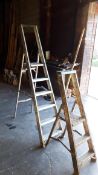 6 Tread aluminium step ladder, and 3 tread aluminium step ladder