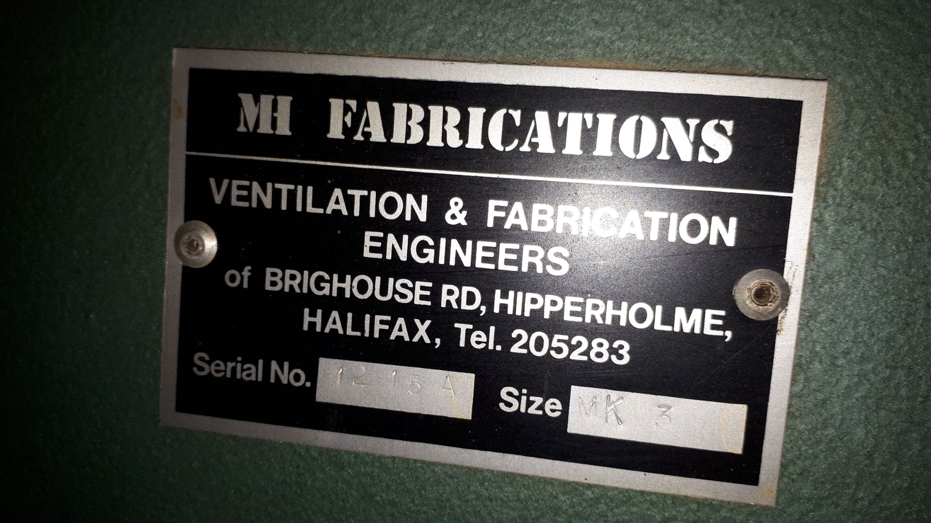 MH Fabrications triple bag dust extractor, Serial number 1215A. *To be disconnected by qualified - Image 2 of 2