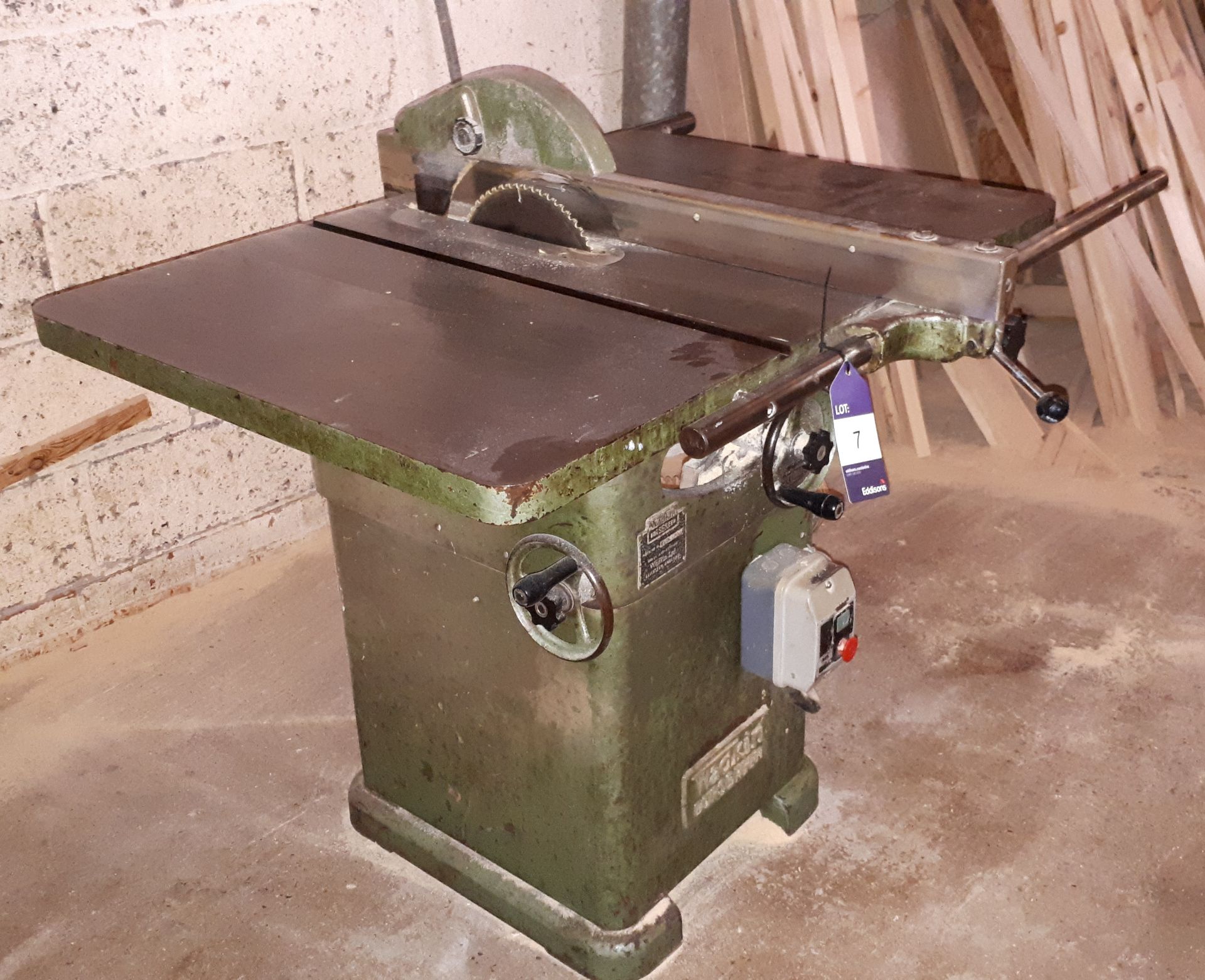 Wadkin Bursgreen 10” AGS panel table saw, Machine number 655477. *To be disconnected by qualified - Image 2 of 4