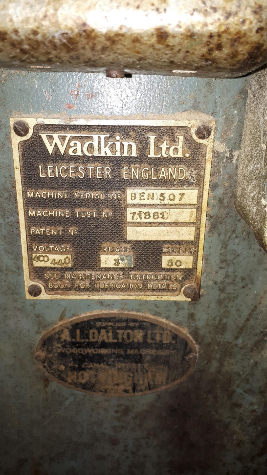 Wadkin Bursgreen spindle moulder, Serial number BEN507. *To be disconnected by qualified engineer - Image 3 of 3