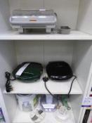 * Four small domestic appliances - George Foreman Grilling Machine, two various Sandwich Toasters