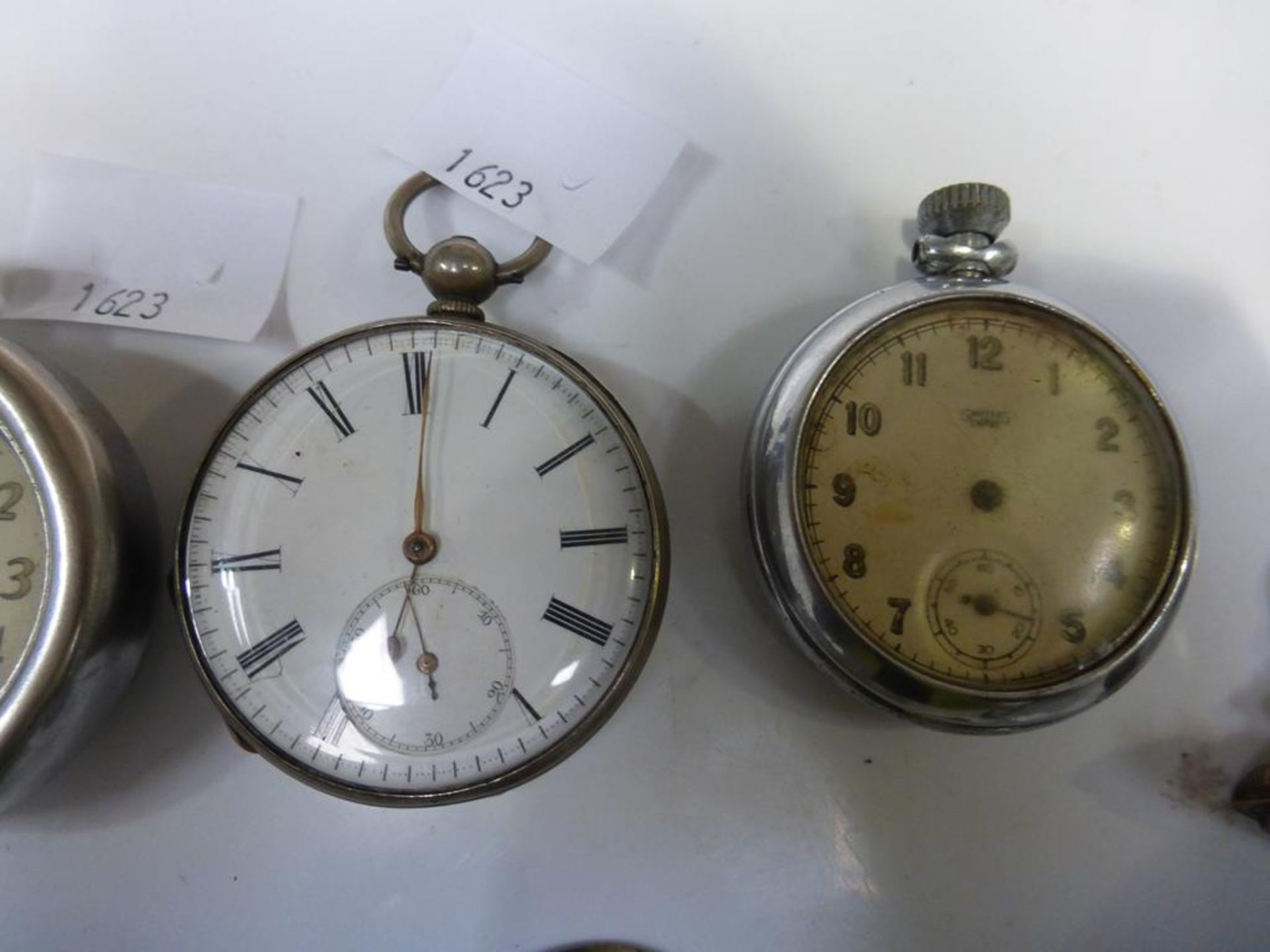 Five Pocket Watches, one Silver with Albert Fob (est £25-£50) - Image 3 of 6