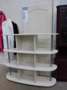 A White Painted Four Tier Open Shelf Unit with Metal Supports 140cm together with an as-new 'two