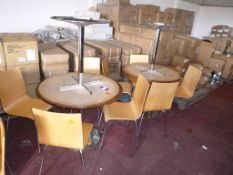 4 x Round Cafe Tables and 8 x Julian Bowen Chairs