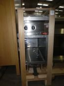 * A Nayati NGTR 4-90 (2F) GR (UK1) Gas Range Cooker 2 x open burners with open cabinet underneath.