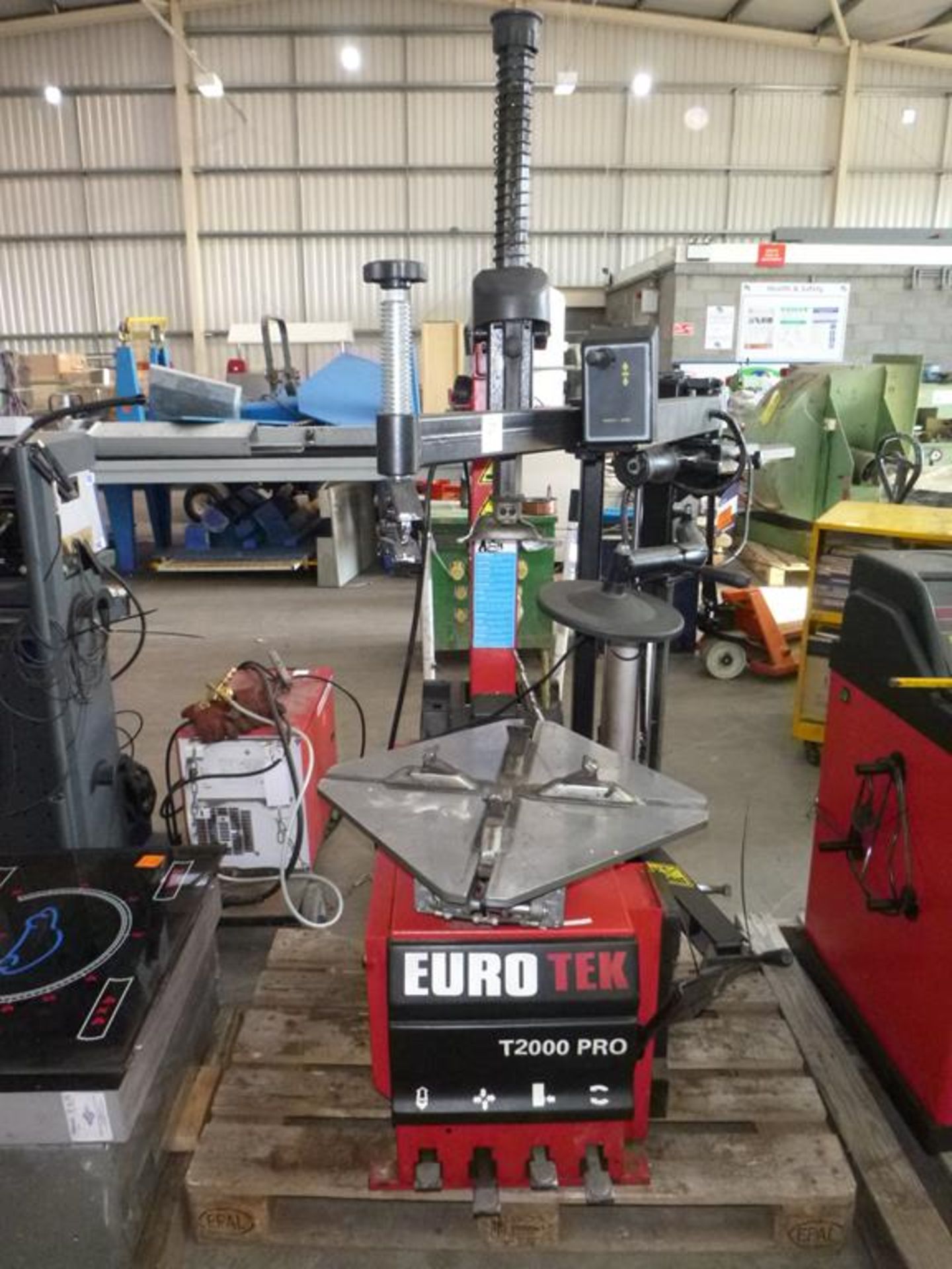 * A Eurotek T2000 Pro Tyre Changing Machine 240V. Please note there is a £5 plus VAT Lift Out Fee on