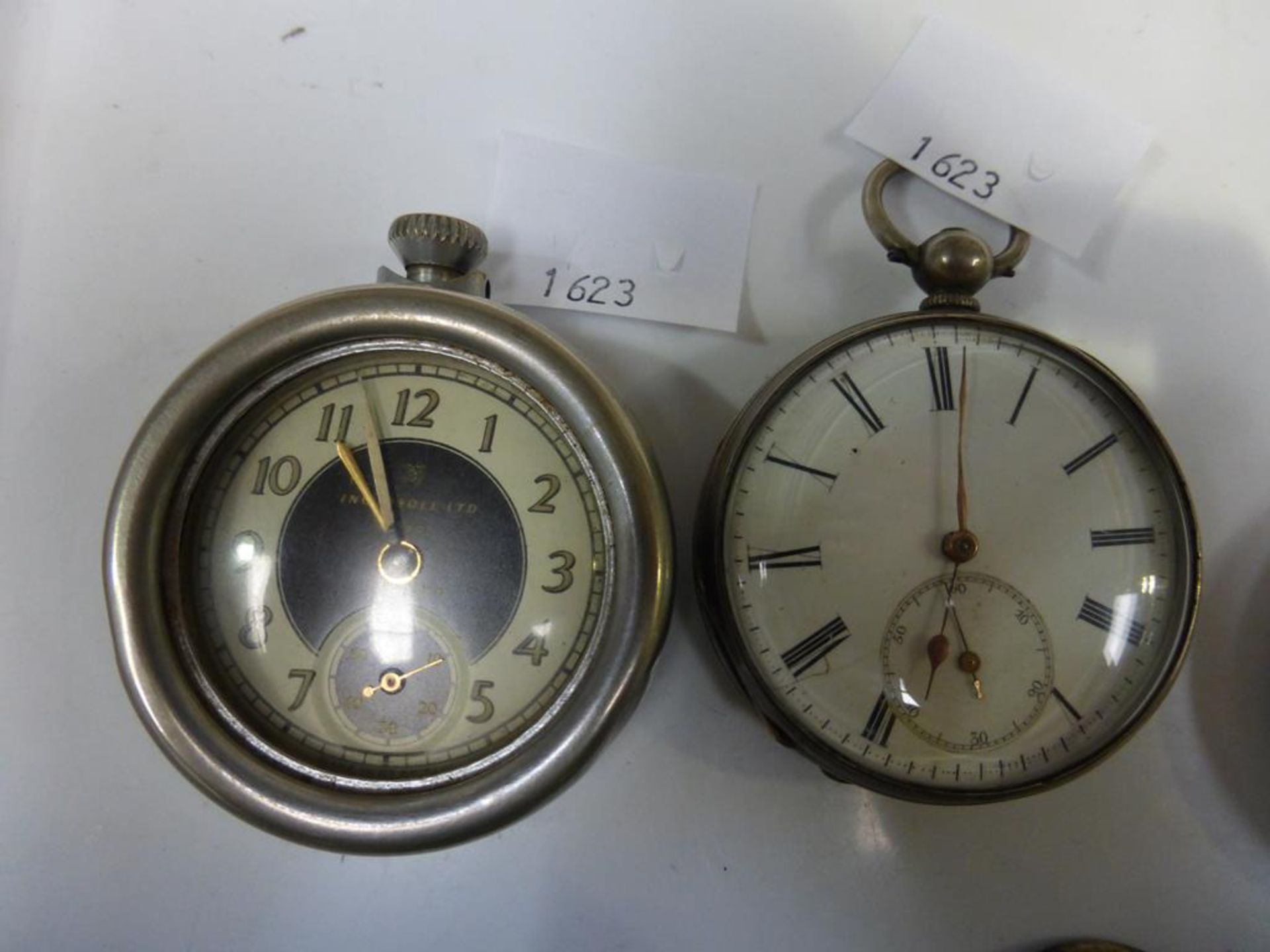 Five Pocket Watches, one Silver with Albert Fob (est £25-£50) - Image 2 of 6