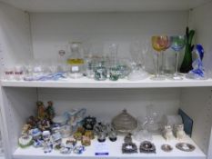 Three shelves to include: Glassware, Coalport, Duchess, Royal Trent, Aynsley etc. Ceramics,
