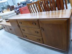 An 'Ercol Windsor' Design Elm (?) Sideboard with additional Four Doors to the top over three Central