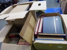 Three boxes containing approximately 120 empty Stamp Stock Books (est £75-£100)