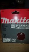 5 packs 10 sheets per pack Makita P43561 Round sanding sheets, 100 grit Velcro back Unused