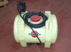 Hardi 100 litre spray tank, 12 volt electric pump, handgun,1100mm spray bar. Used