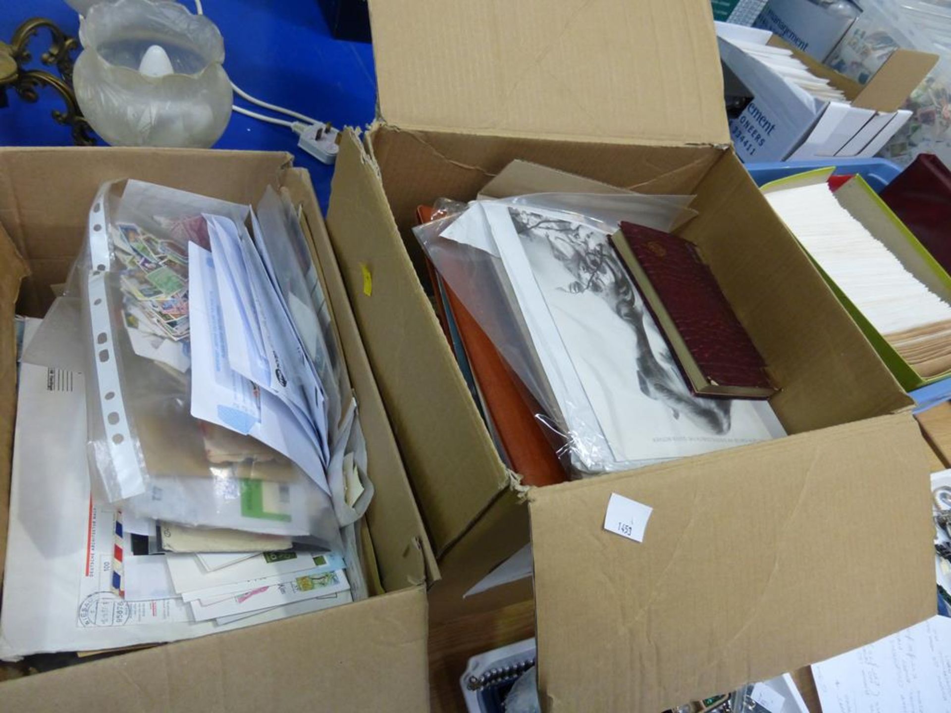 Three boxes of Stamp Collections, Stamps in envelopes, empty Presentation Packs (est £50-£100)