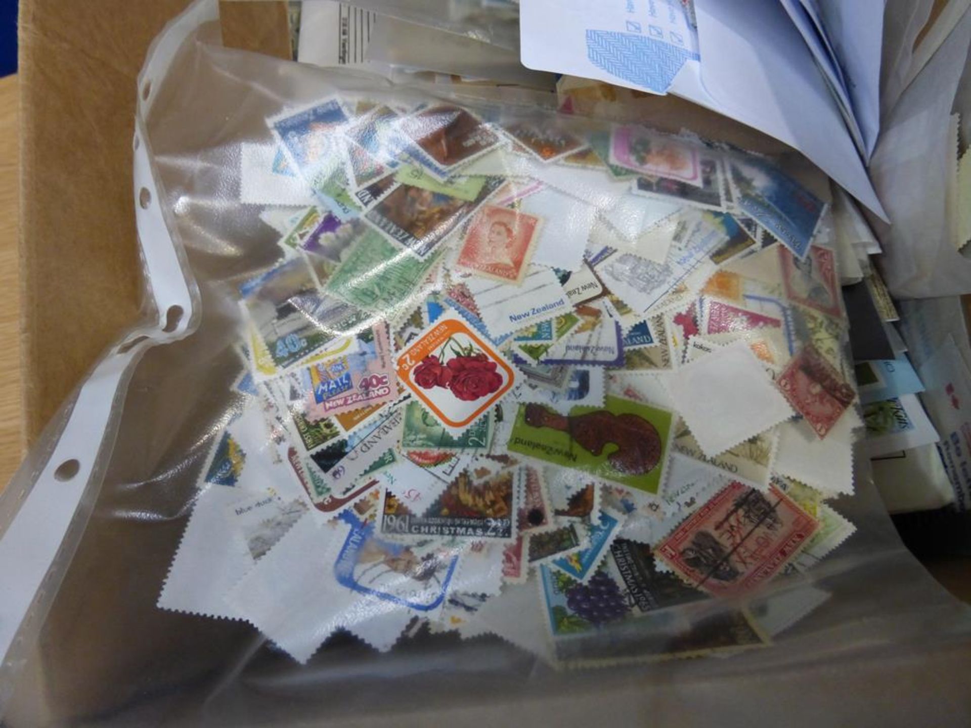 Three boxes of Stamp Collections, Stamps in envelopes, empty Presentation Packs (est £50-£100) - Image 2 of 7