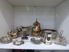 A Hallmarked Silver small four piece Cruet together with a collection of Silver Plated Ware (pair of