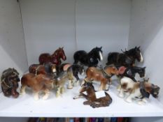 Collection of China Figures of Horses including Beswick (est £20-£40)