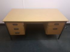 * 1500mm x 700mm x 700mm (Width x Depth x Height) desk with 2 pedestals containing 6 draws. Please