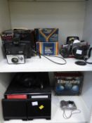 Praktica Camera, Polaroid Camera, Binoculars, Case of CDs etc. (est £30-£40)