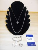 Silver curb chain with heart locket rrp.£19.50, Si