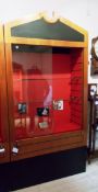 Wooden ‘oak effect’ glazed display cabinet approx.