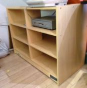 2 x beech effect shelving units