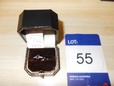 9ct yellow gold tanzanite and diamond ring rrp.£75